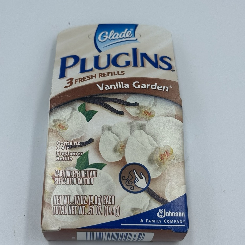 Glade PlugIns Vanilla Garden Gel 3 Air Freshener Refills New Retired
